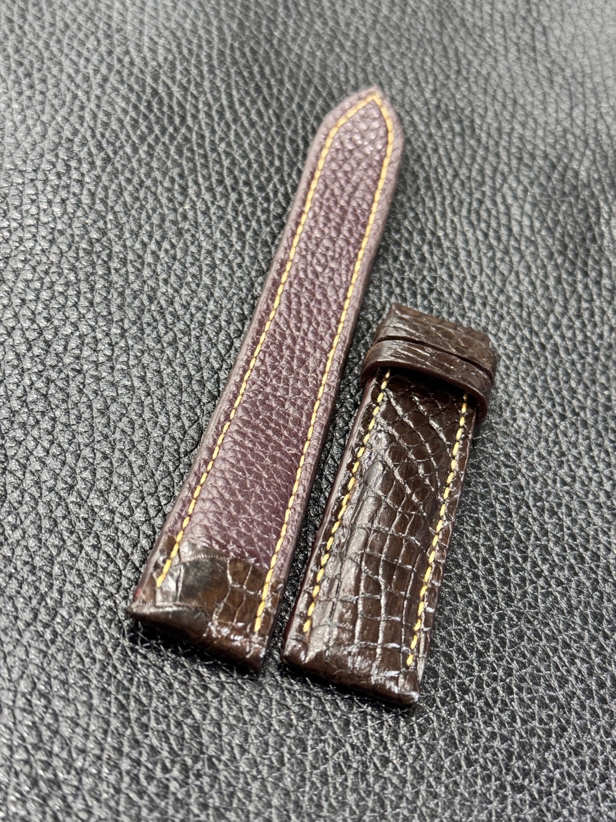 Handmade Dark Brown Croc Skin Leather Watch Strap Band 18mm/26mm