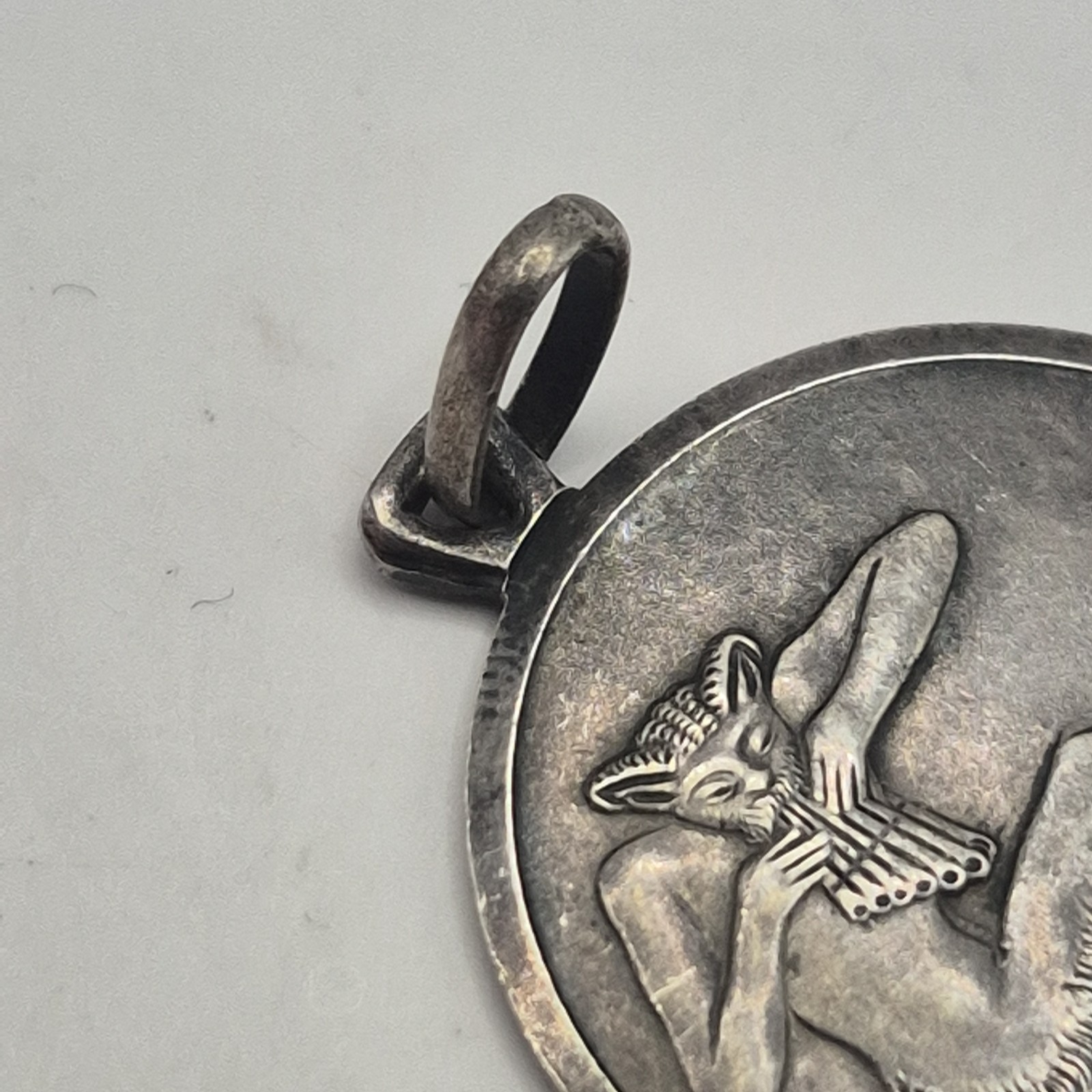 Unoaerre 1AR 800 Silver Astrology Astrological Satyr Capricorn Medal Pendant