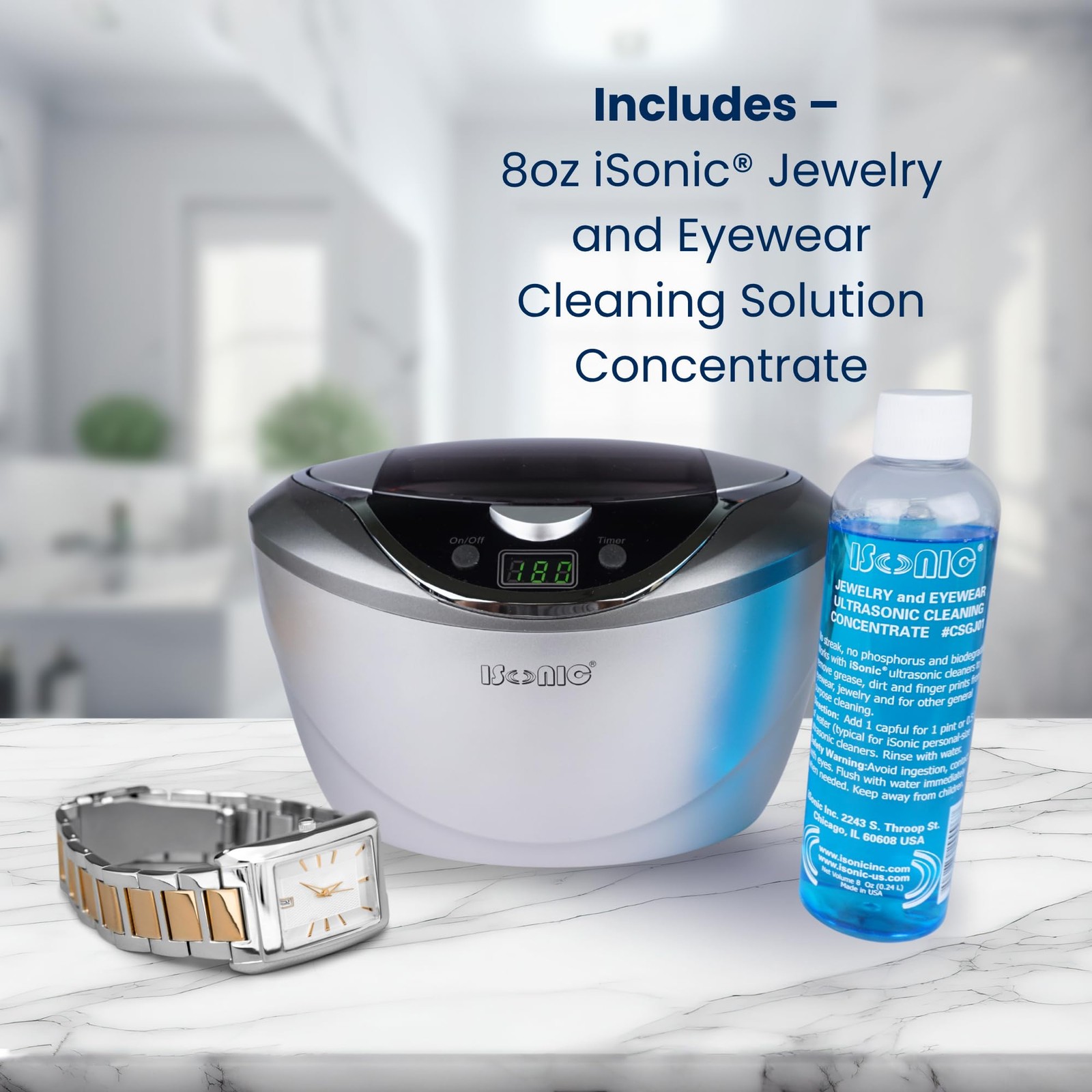 ® Ultrasonic Jewelry Cleaner D2840 with Cleaning Solution Concentrate CSGJ01,…