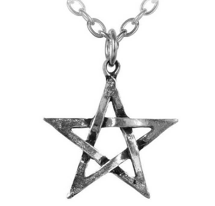 Alchemy Gothic Interwoven Pentagram Pendant Pewter Wicca Protection Necklace P58