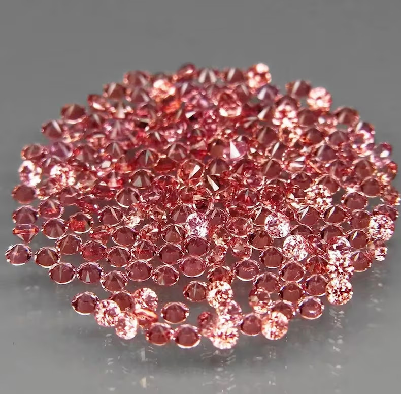 8 mm Certified Round Natural Padparadscha Sapphire Lot 100 ct Loose Gemstone.
