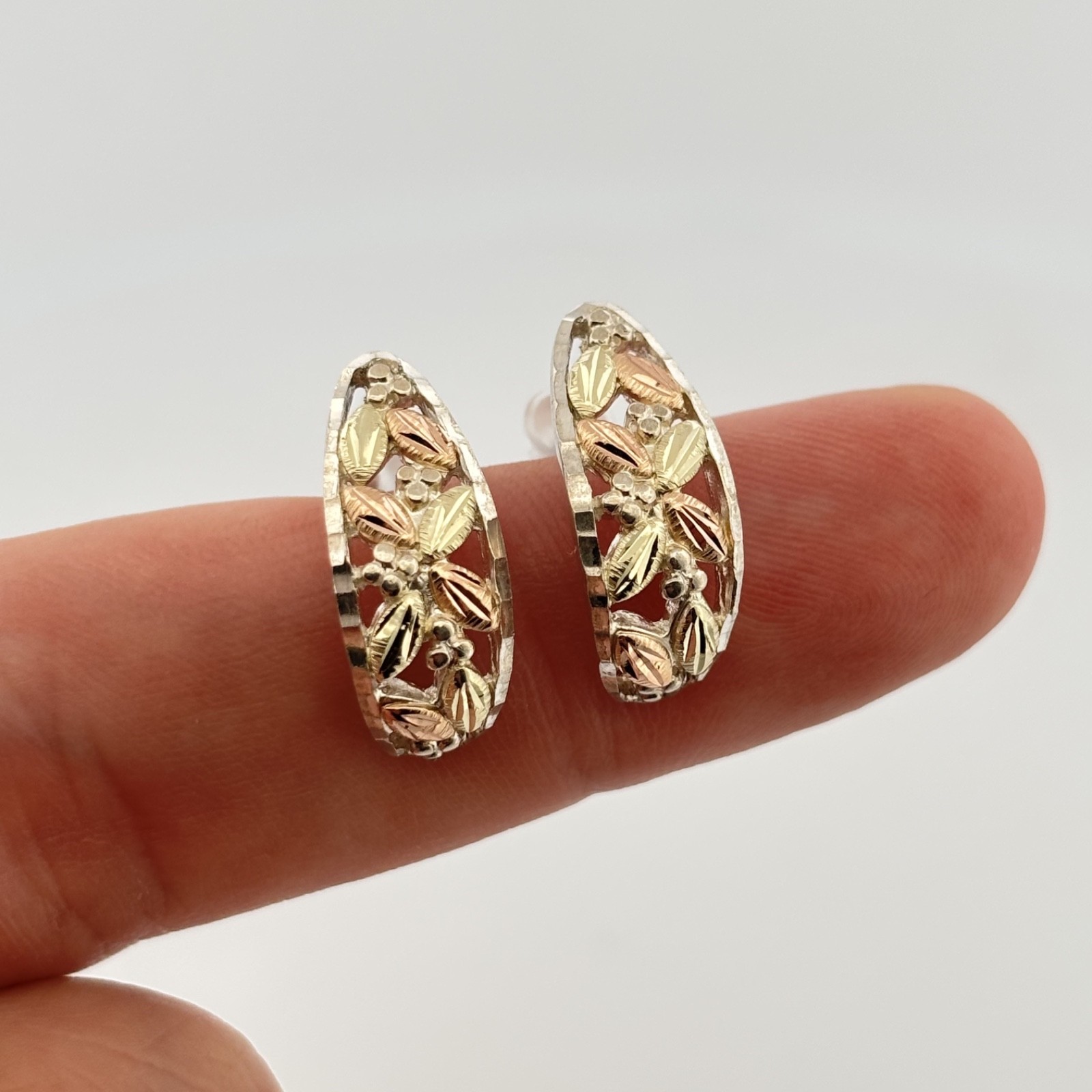Sterling Silver 925 12k Black Hills Gold Drop Earrings Landstrom’s Floral