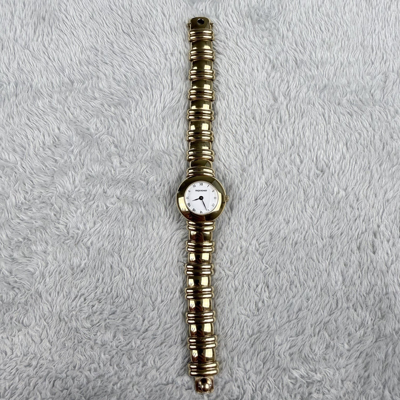 Pequignet Emile Moorea Watch Swiss 18k Gold Rolled Women’s Quartz NEW BATTERY
