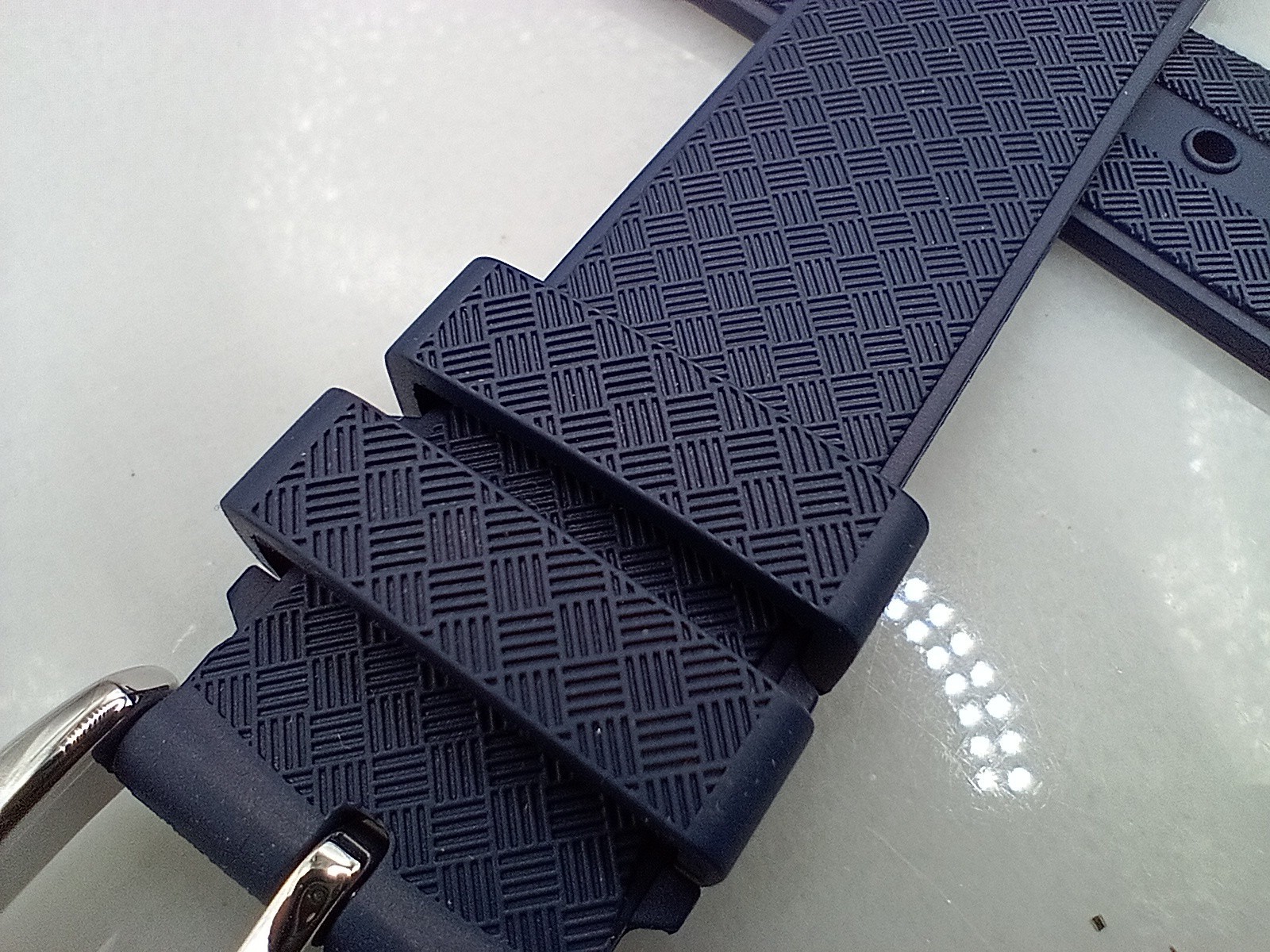 New 20mm Watchgecko Zuludiver HNBR Rubber Watch Strap Blue Quick Release 6B218