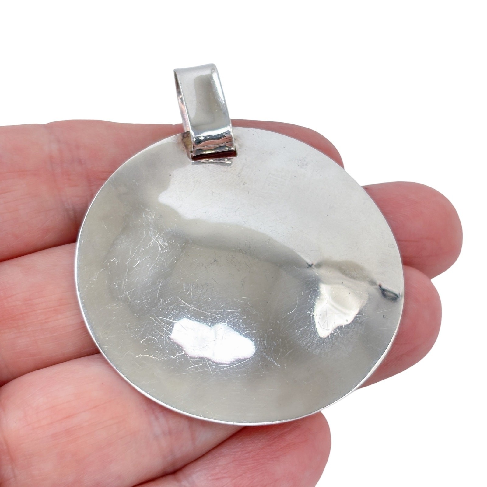Vintage RLM Studio Sterling Silver 925 “One World” Round Pendant