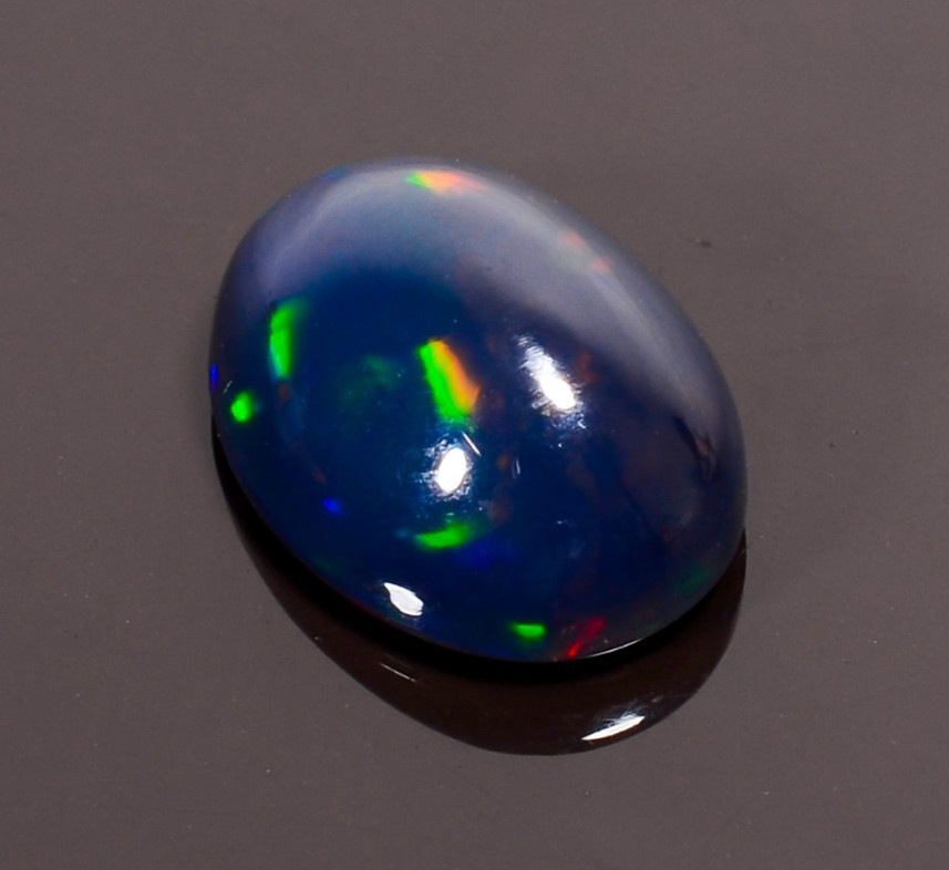 3.05 Ct Natural Black Ethiopian Opal Oval Shape Cabochon Loose Gemstone 12X9X6mm