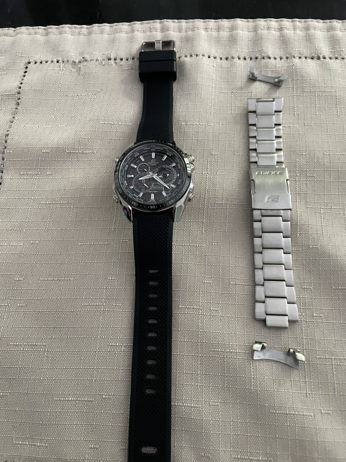 Casio Edifice Tough Solar Chronograph EQS-500 Men Watch-Excellent Condition