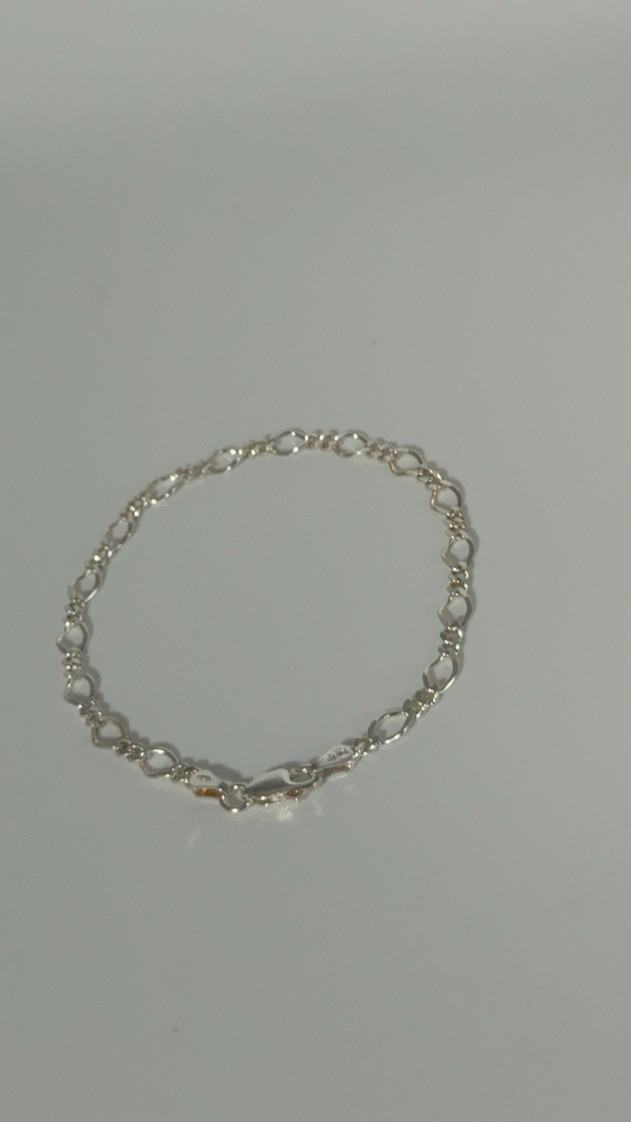 7” ITALIAN 925 STERLING SILVER FIGARO LINK CHAIN ANKLET CHARM BRACELET PETITE