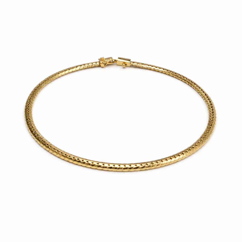 18k Yellow Gold Flat Curb Bracelet, 7.83gr