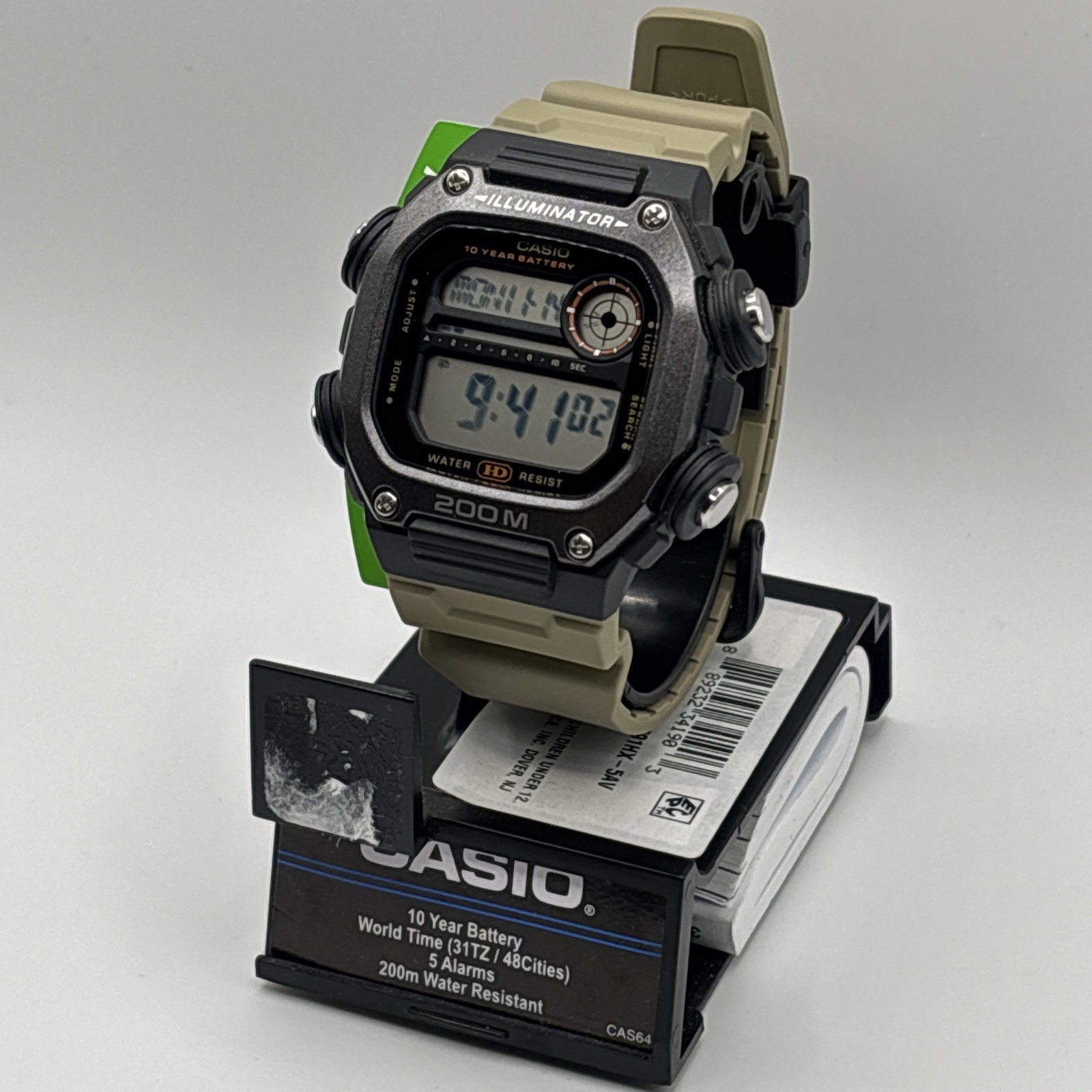 Casio DW291HX-5AV X-Long Strap Watch World TIme Alarm Day/Date 200 Meter WR NEW