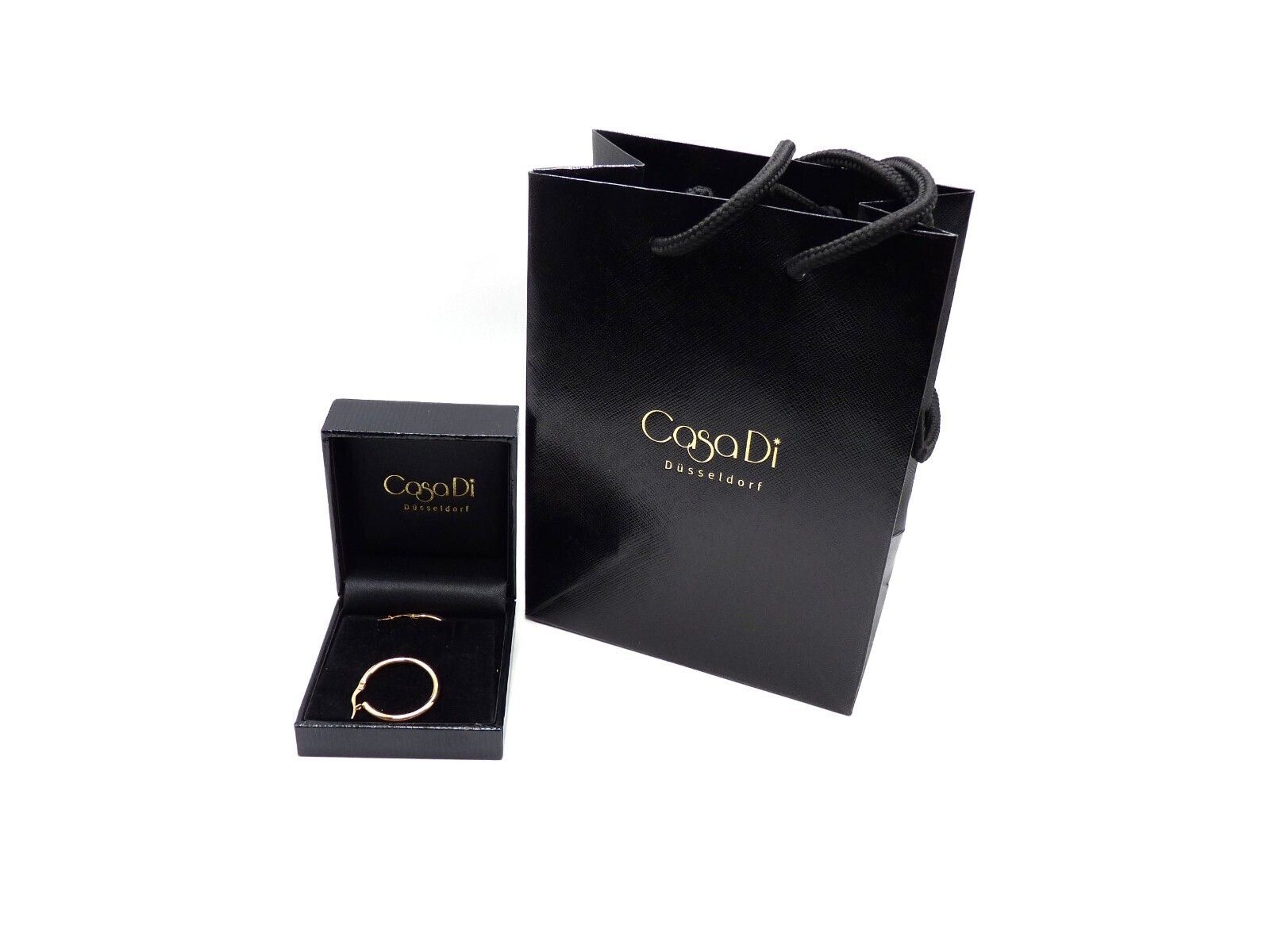 CLIORO earrings hoop earrings 2.69 grams 750 18K rose gold Ø 21mm 2.2mm thick