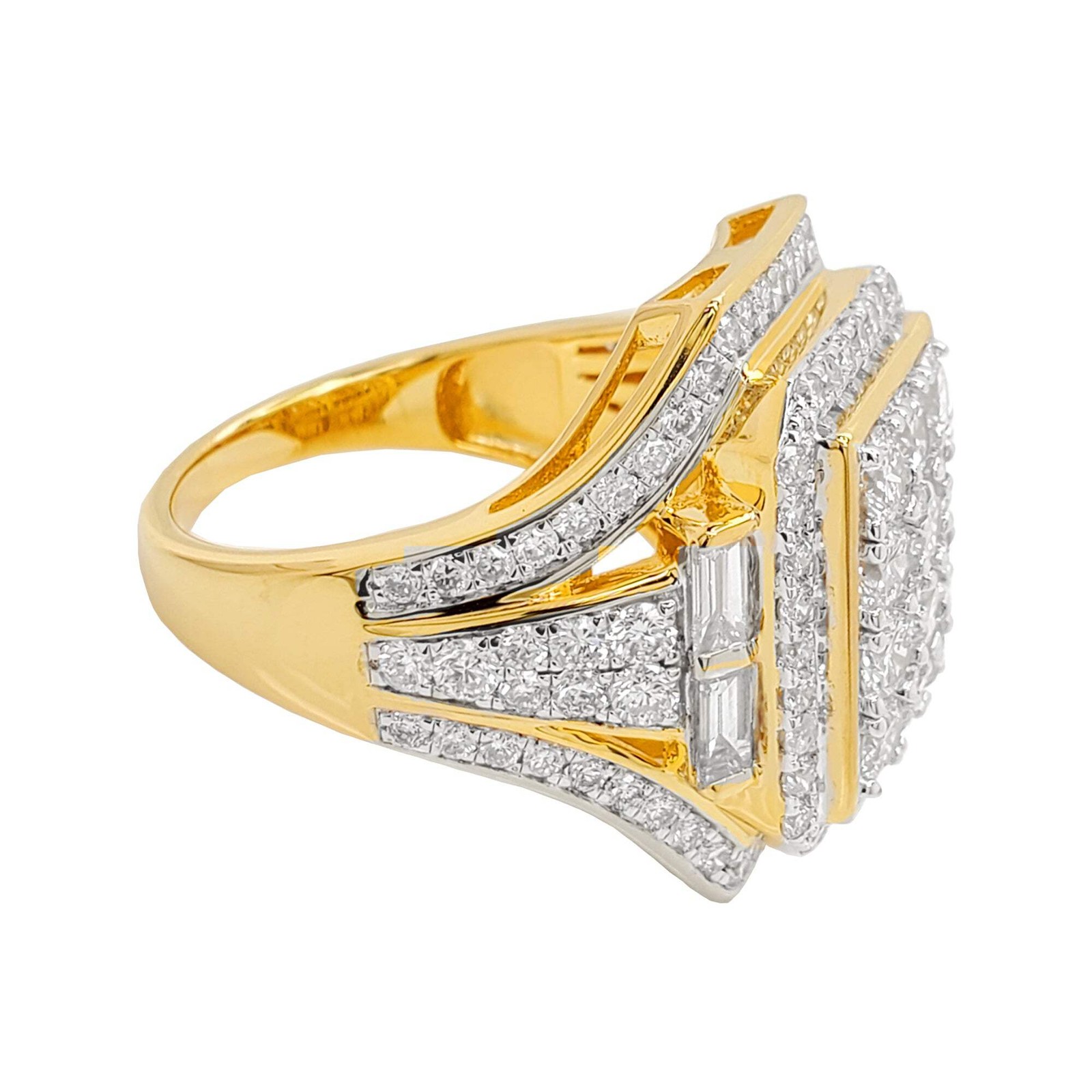3.25 CARAT LAB GROWN DIAMONDS STERLING SILVER GOLD PLATED ENGAGEMENT WEDDING RIN