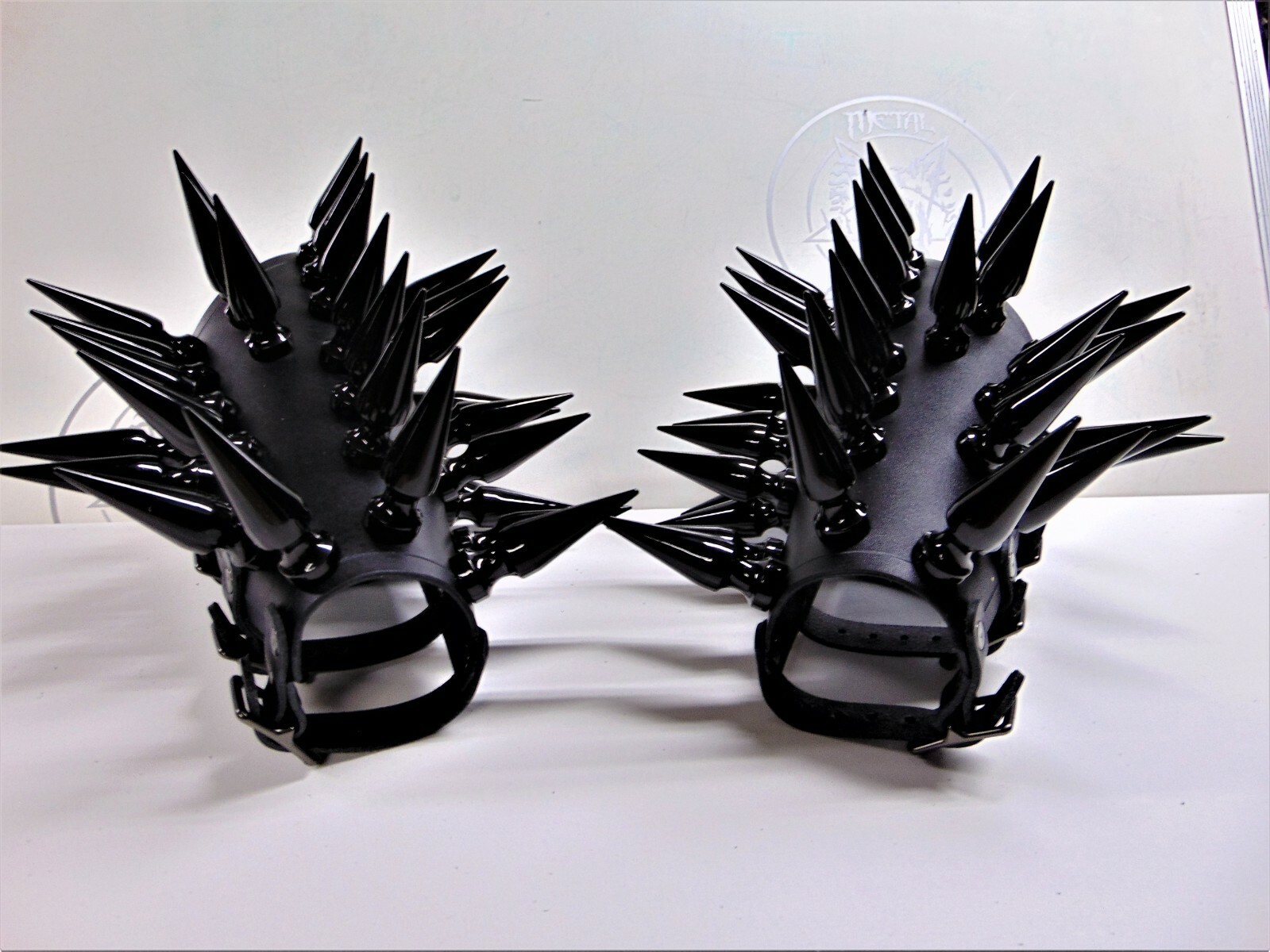 LEATHER GAUNTLETS BLACK SPIKES.BLACK METAL…(MDLG0108)….. DARK FUNERAL’S