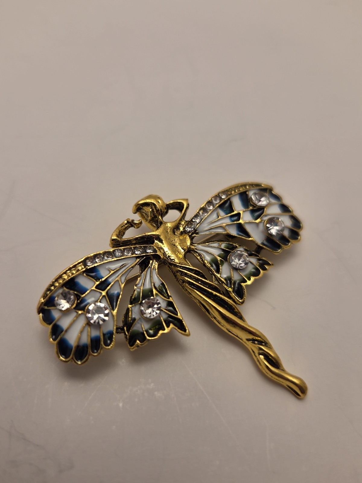 Gold Tone Lot of 3 Butterfly & Bird Brooch Pins Multicolor Enamel Rhinestone