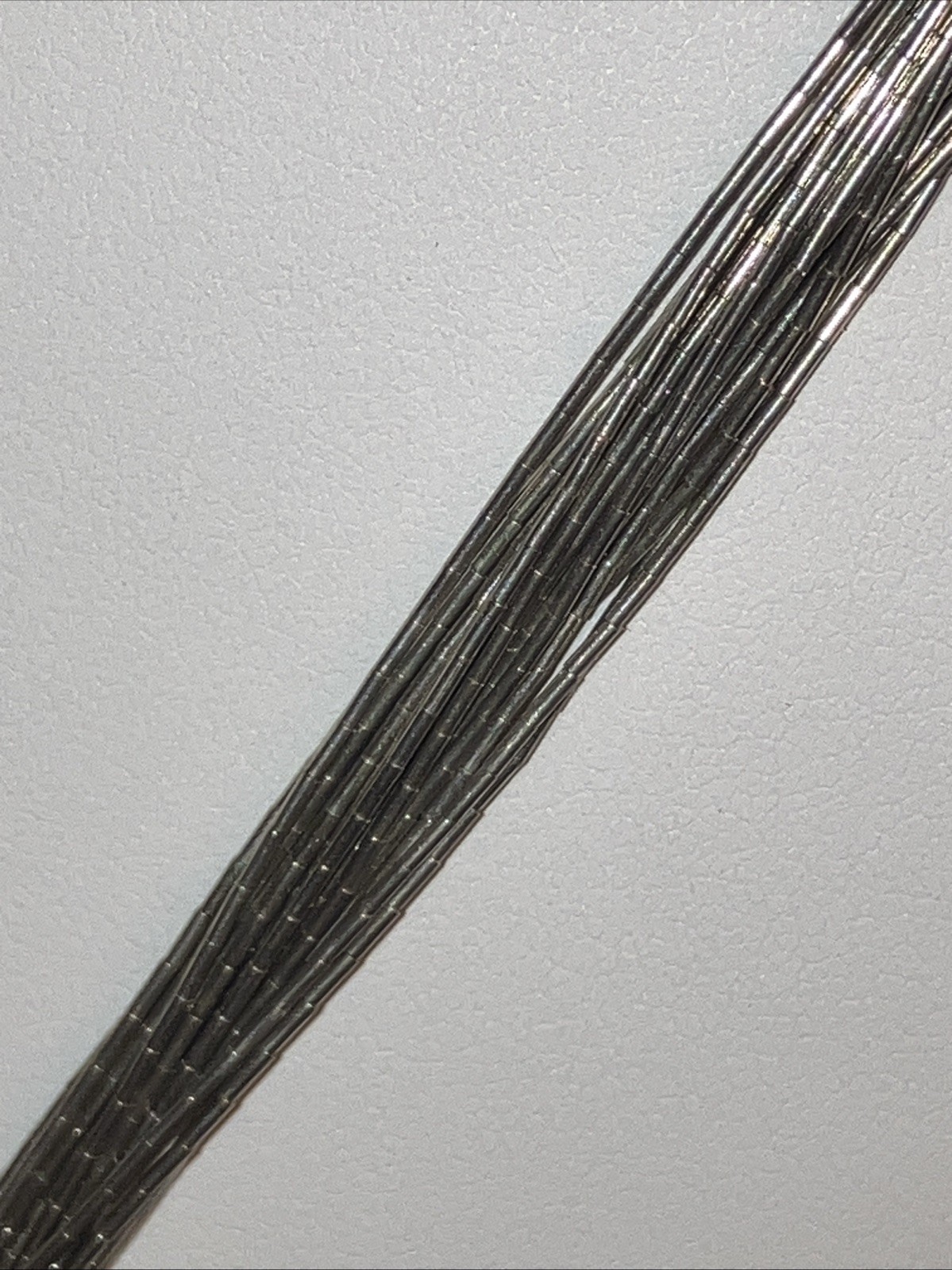Liquid Sterling Silver 20 Strand 30” Curved Cones Cap Hook & Eye Clasp 31 Grams
