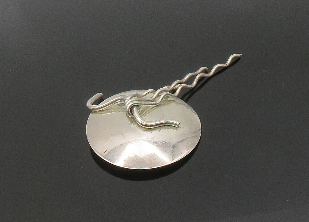 SUSAN CUMMINGS 925 Sterling Silver Vintage Shiny Modernist Brooch Pin BP8342
