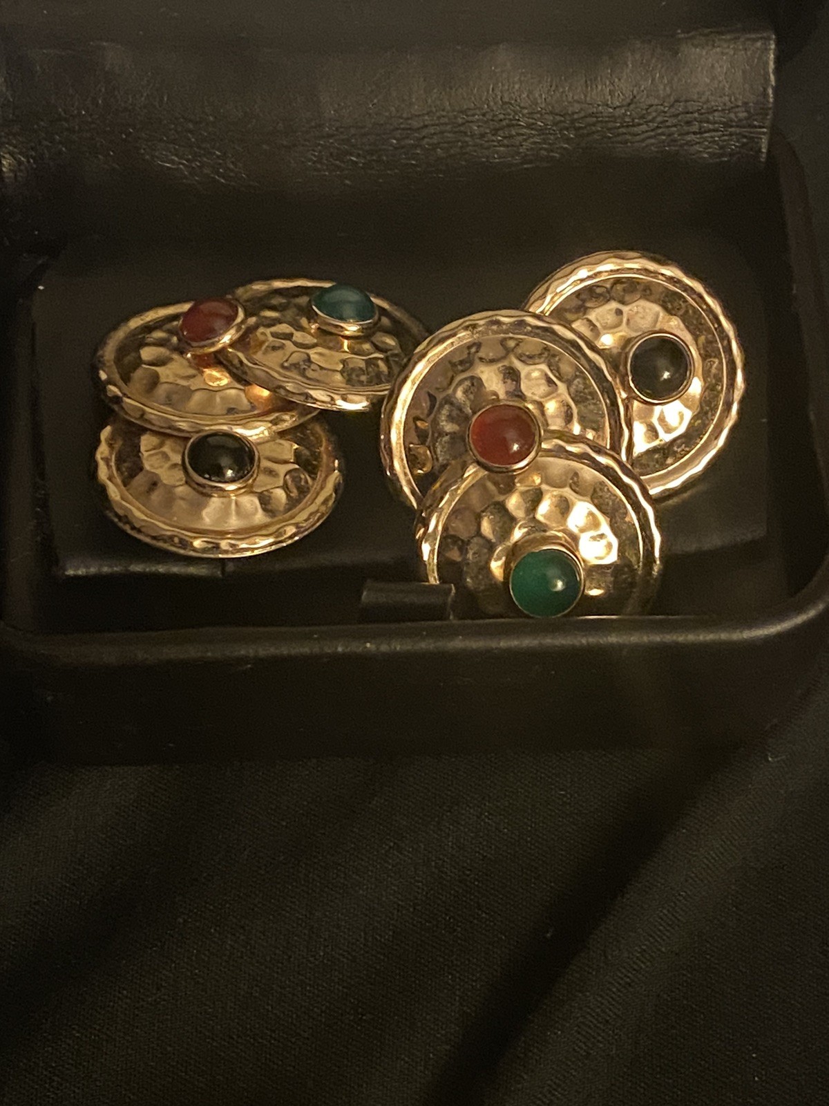 Byzantine vintage golden earrings with a cool organic texture to each circle