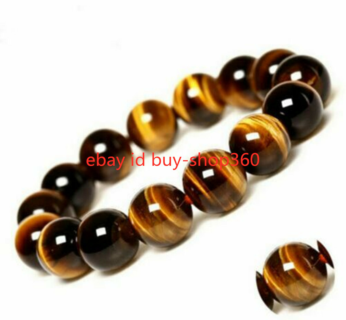Natural Huge 12,14,16,18,20mm Yellow Tiger’s eye beads Bracelet Bangle 8.5” AAA