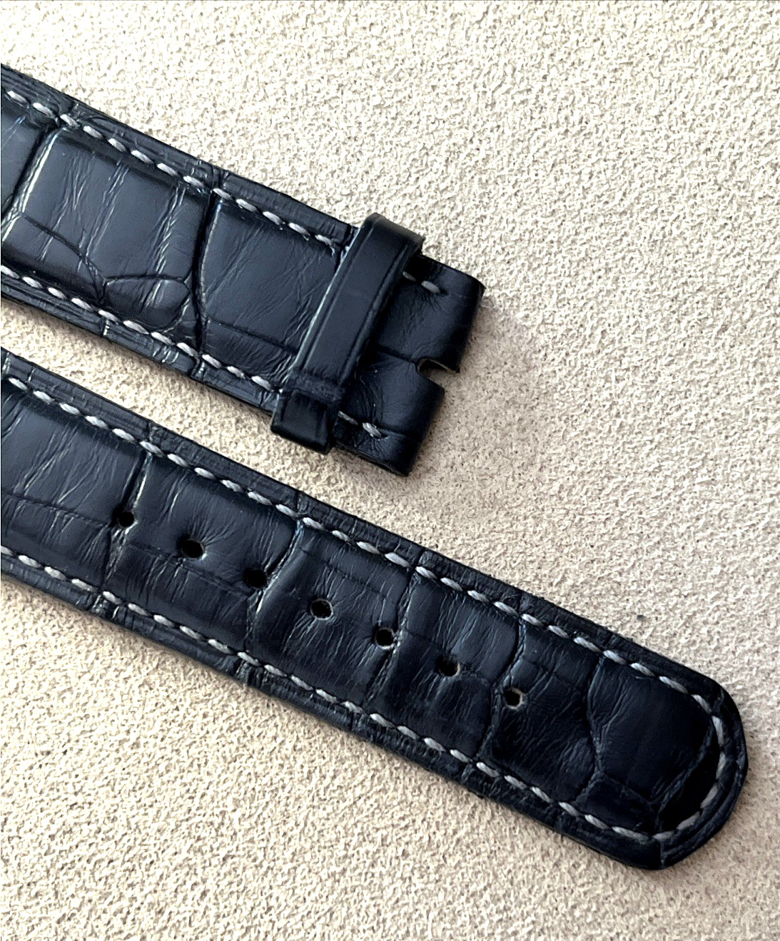 A. Lange & Söhne Watch Strap 20 x 18 Matt Dark Charcoal Gray Crocodile Authentic