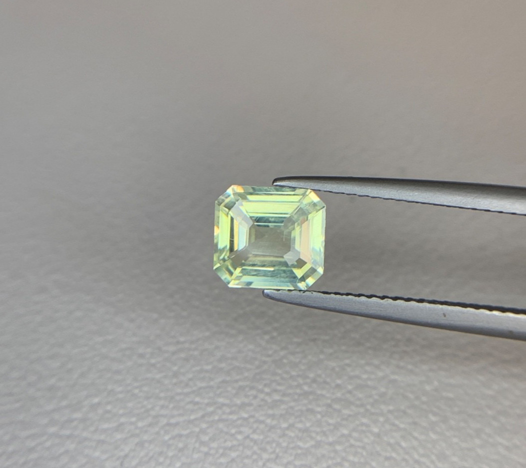 2.05ct Natural Chrysoberyl SQ 8x7mm Cream Yellow Green 100% Genuine Natural