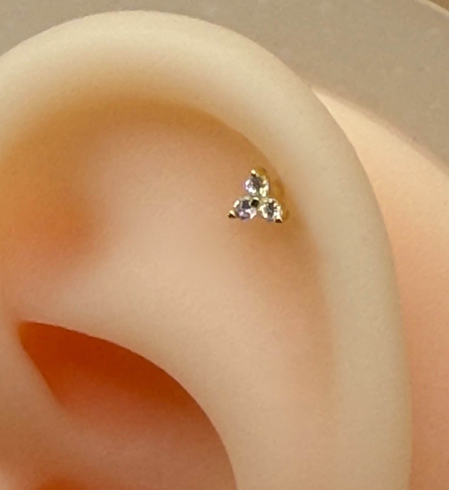 Sterling Silver 925 Cubic Zirconia Ear Threadless Flat Back Labret 16g 1.2mm