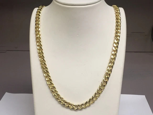 14k Yellow Gold 22″ Men’s Miami Cuban Curb Link 7.5 mm 45 Grams Chain/Necklace