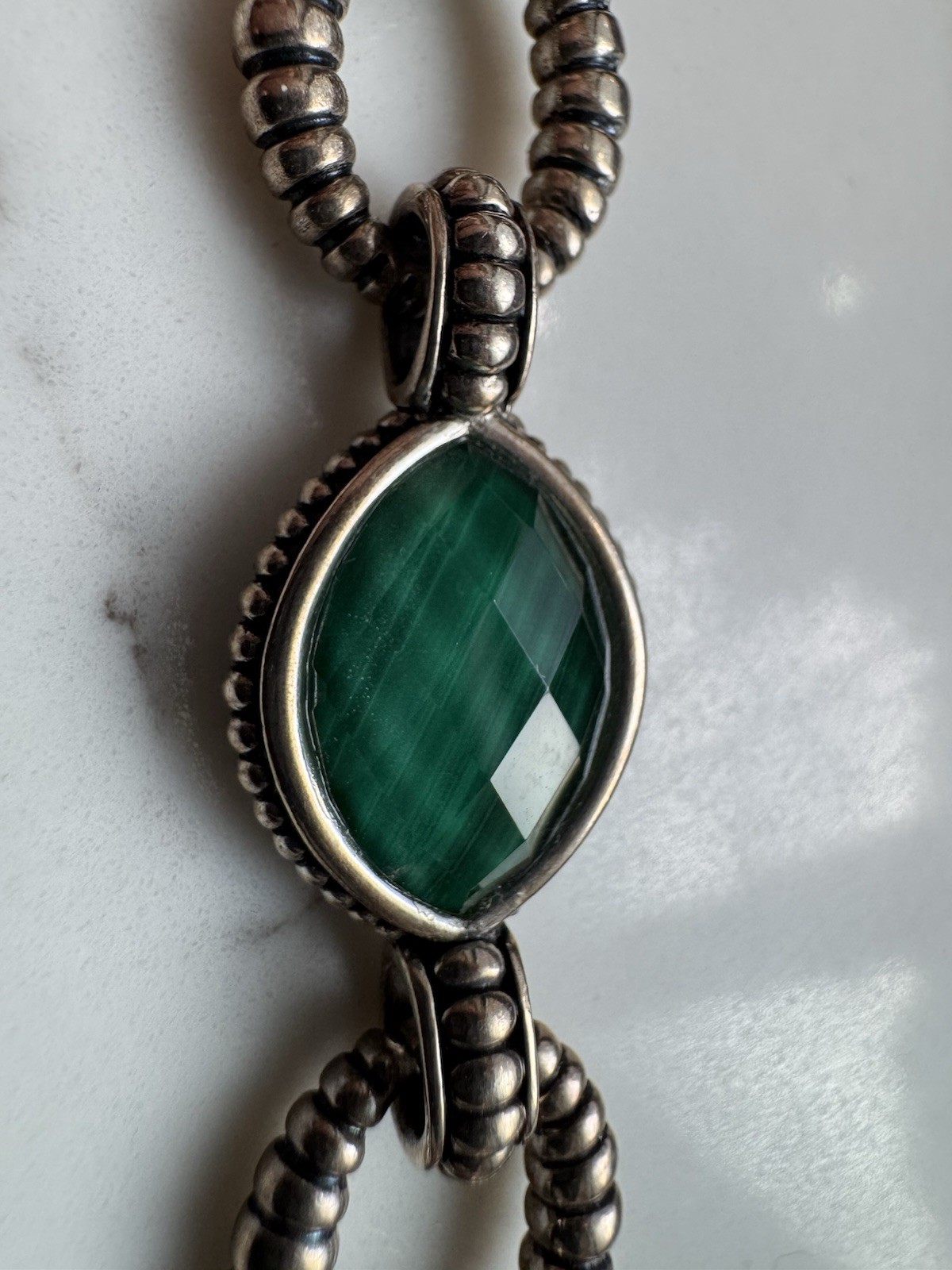 LAGOS Malachite and Quartz Doublet Venus Link Bracelet Sterling Silver 925