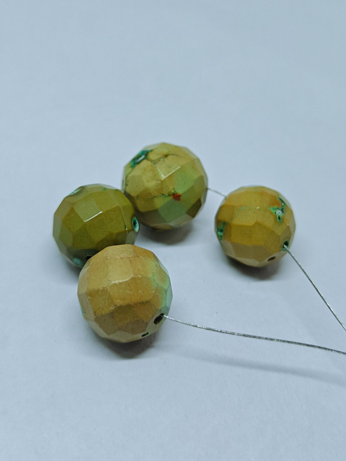Turquoise Faceted Round Ball Beads, Loose Natural Gemstone For Jewelry Supplies