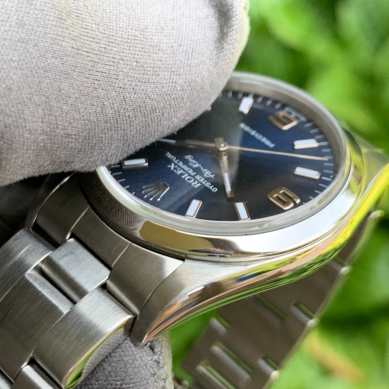 2004 Rolex Air-King Oyster Perpetual 14000M Blue Dial Automatic Watch – Mint