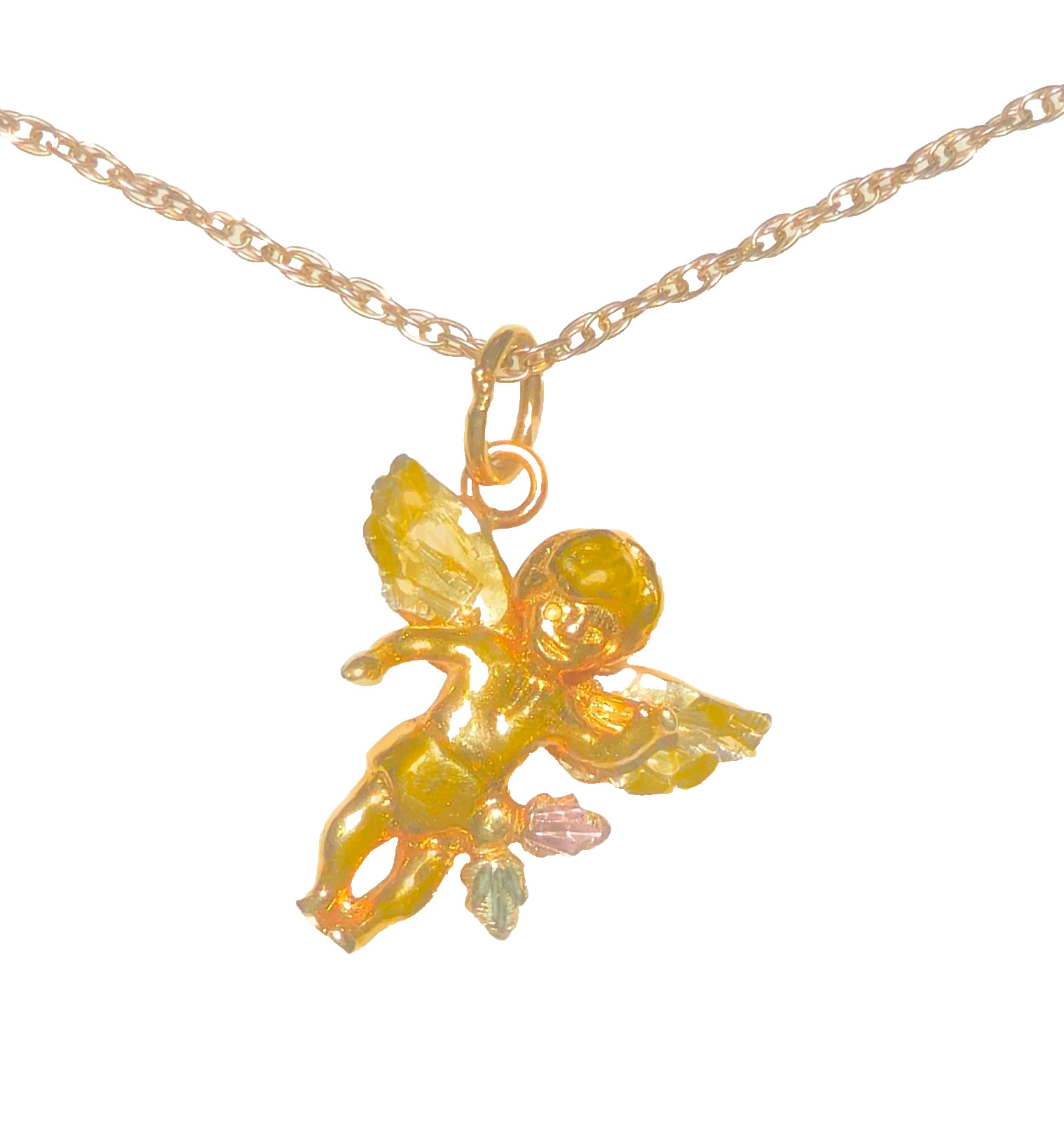 Black Hills Gold 10k Landstrom’s Angel Pendant Necklace