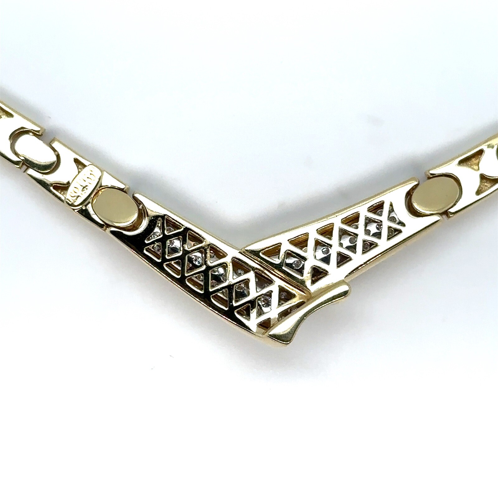 LEO PIZZO 18k Yellow Gold Diamond Necklace 45 Grams 1.55 Carat 16”