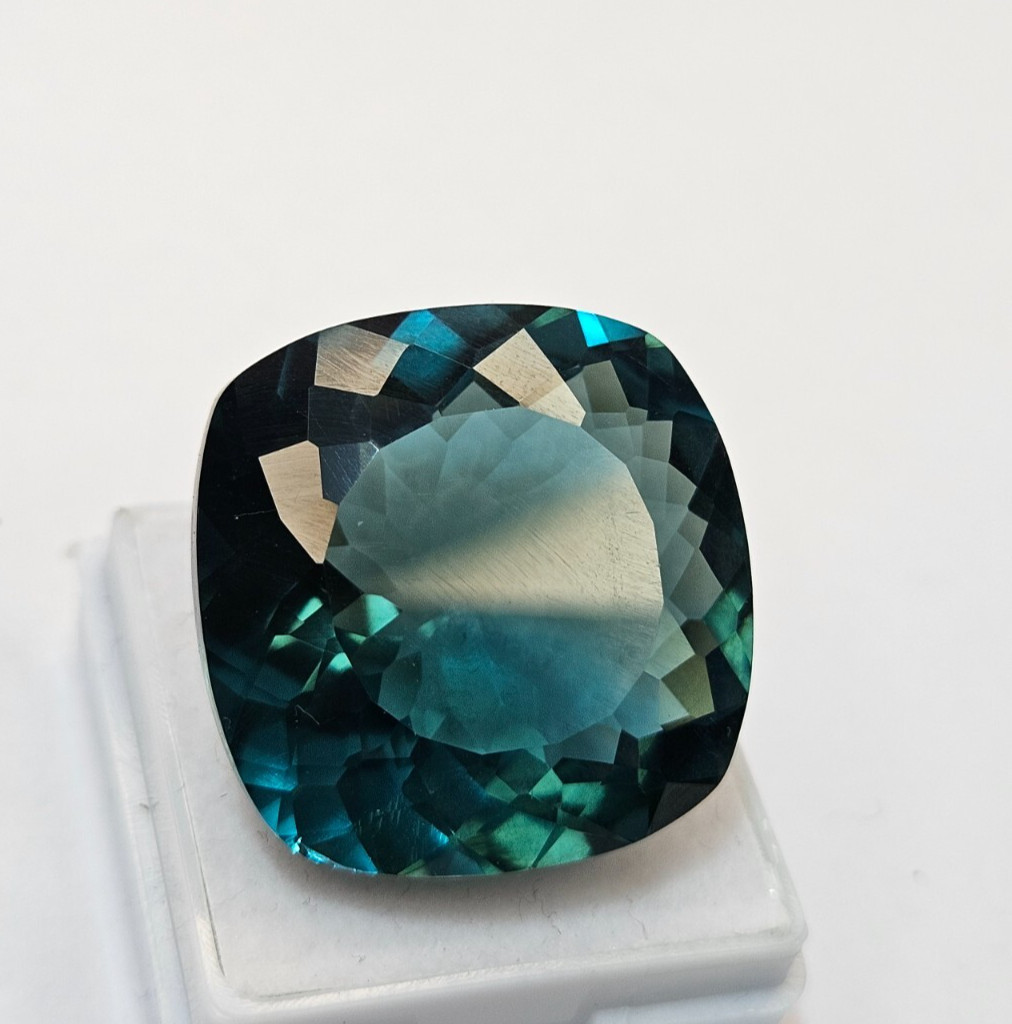 Cushion Cut Teal Blue Natural 52-53 Ct Tourmaline EGL Certified Gemstone KH931