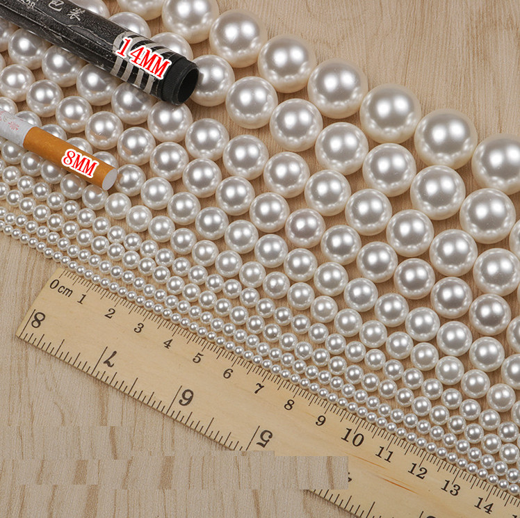 3-12mm Round White Sea Shell Pearl Loose Beads for Jewelry Making DIY Strands