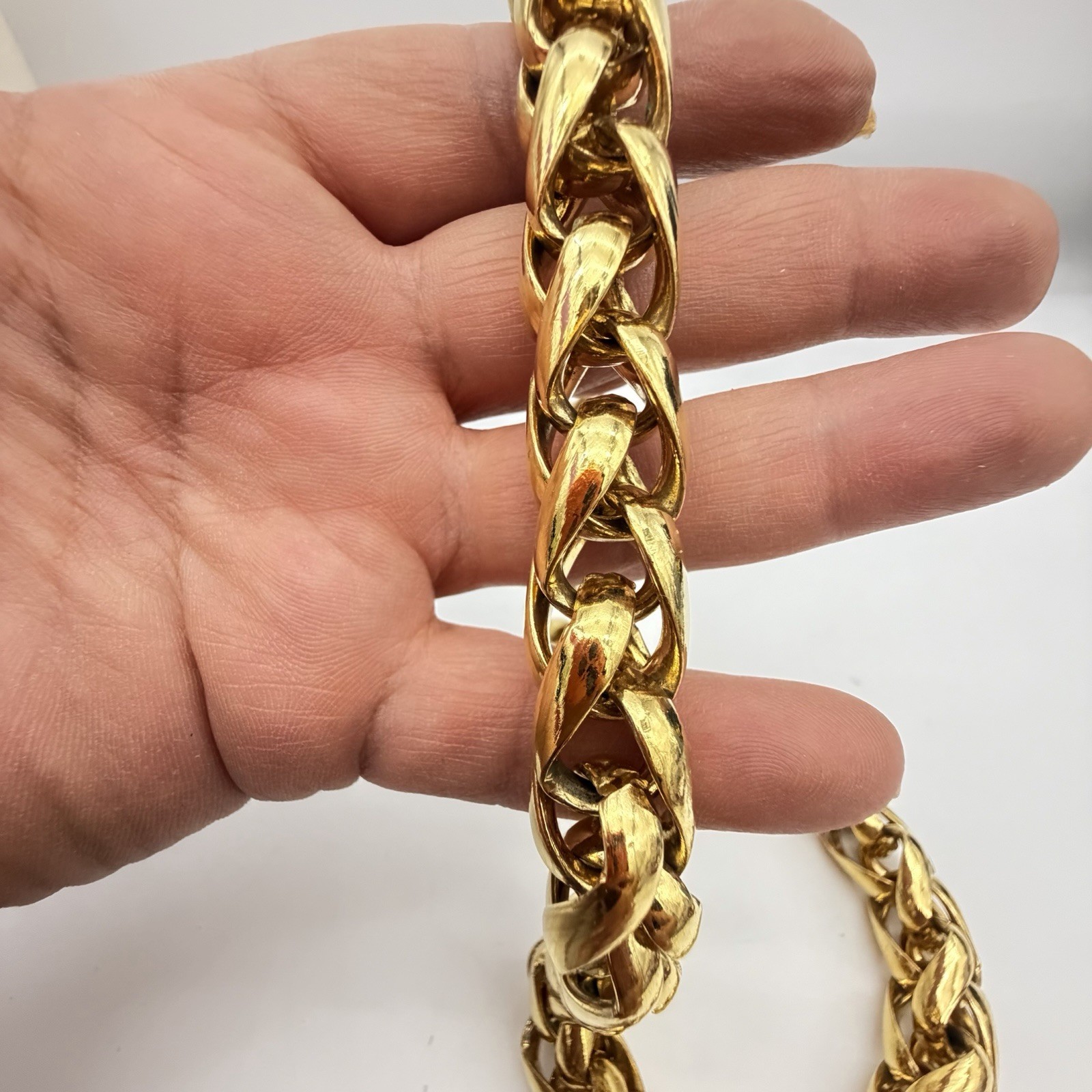 Vtg Napier Chunky Gold Tone Thick Heavy Rope Necklace 13.4 Mm Substantial 202 Gr