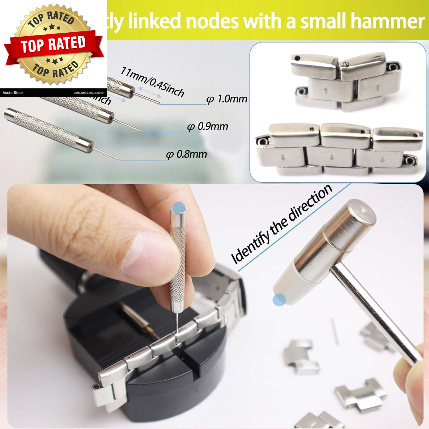 Watch Link Removal Kit Watch Band Sizing Tool for Watch Strap Adjustment Watch