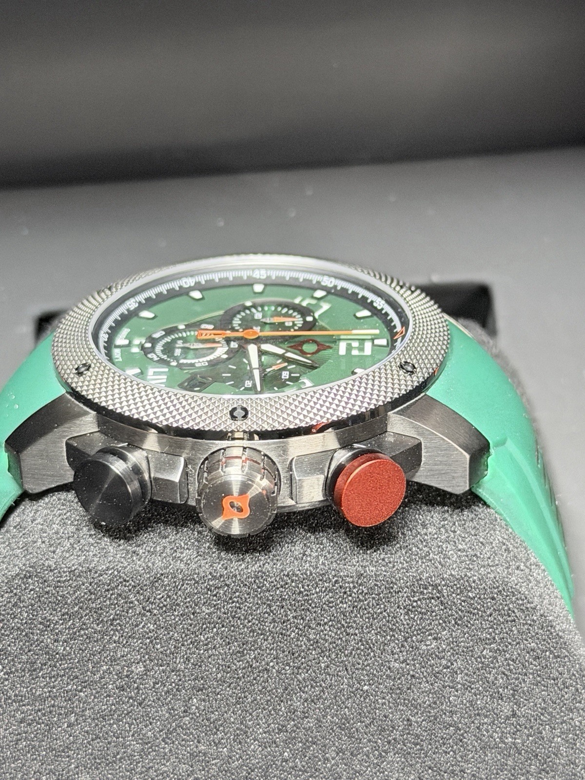 Liv GX1 Chronograph Python Green, Multi-Layer Dial, Swiss Caliber 5040.D