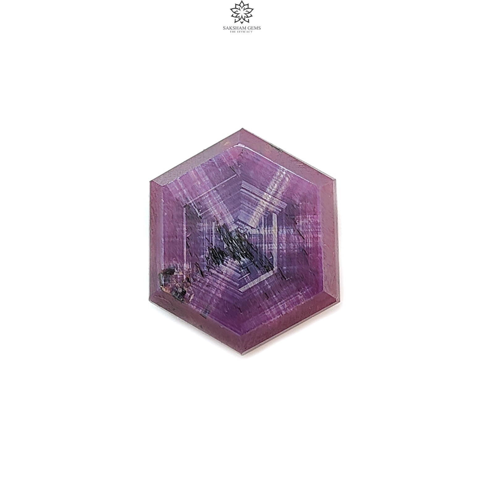 13.90cts Natural Untreated Ruby Gemstone Trapiche Hexagon Flat Slices 17.5*15mm
