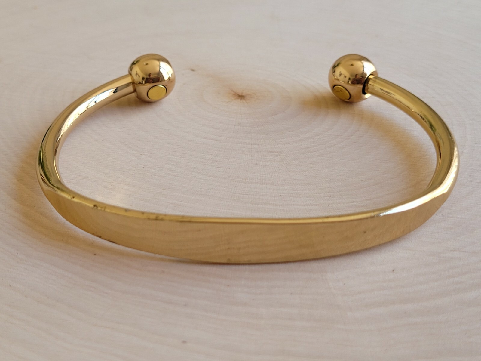 Pure Copper Magnetic Bracelet Gold Plated Arthritis Therapy Heavy Cuff Bracelet