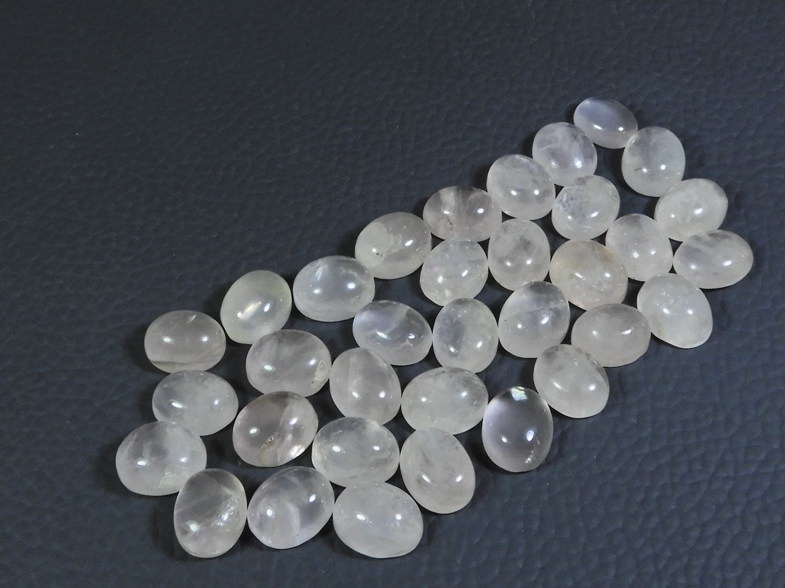 8X10MM Natural Rose Quartz Oval Cabochon Loose Gemstone 32Pcs Lot 100Cts.