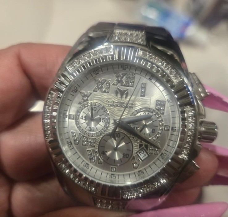 4 Technomarine Luxury Black and Gold Watch with Red Accents. New With Tags.