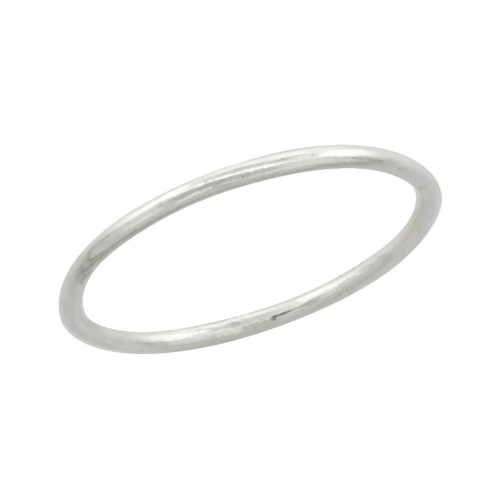 925 Sterling Silver Thin Domed Stackable Toe Ring for Women 1mm, Sizes 1 to 6