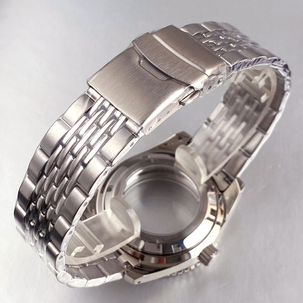 20ATM Steel 40mm Sapphire Watch Case Aluminium Bezel Fit NH35 ETA2824 Movement
