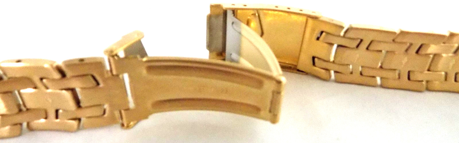 6 3/4″ 173mm Long New 22mm Gold Tone Bracelet Watch Band Trifold Security Clasp