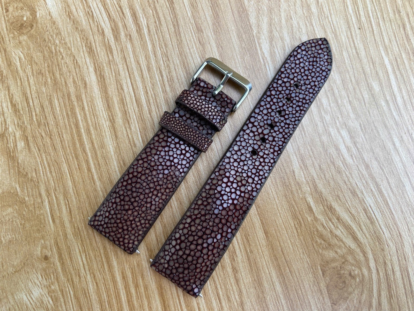 Brown Stingray Leather Watch Strap Band 14 16 17 18 19 20 21mm 22mm 23 24mm 26mm