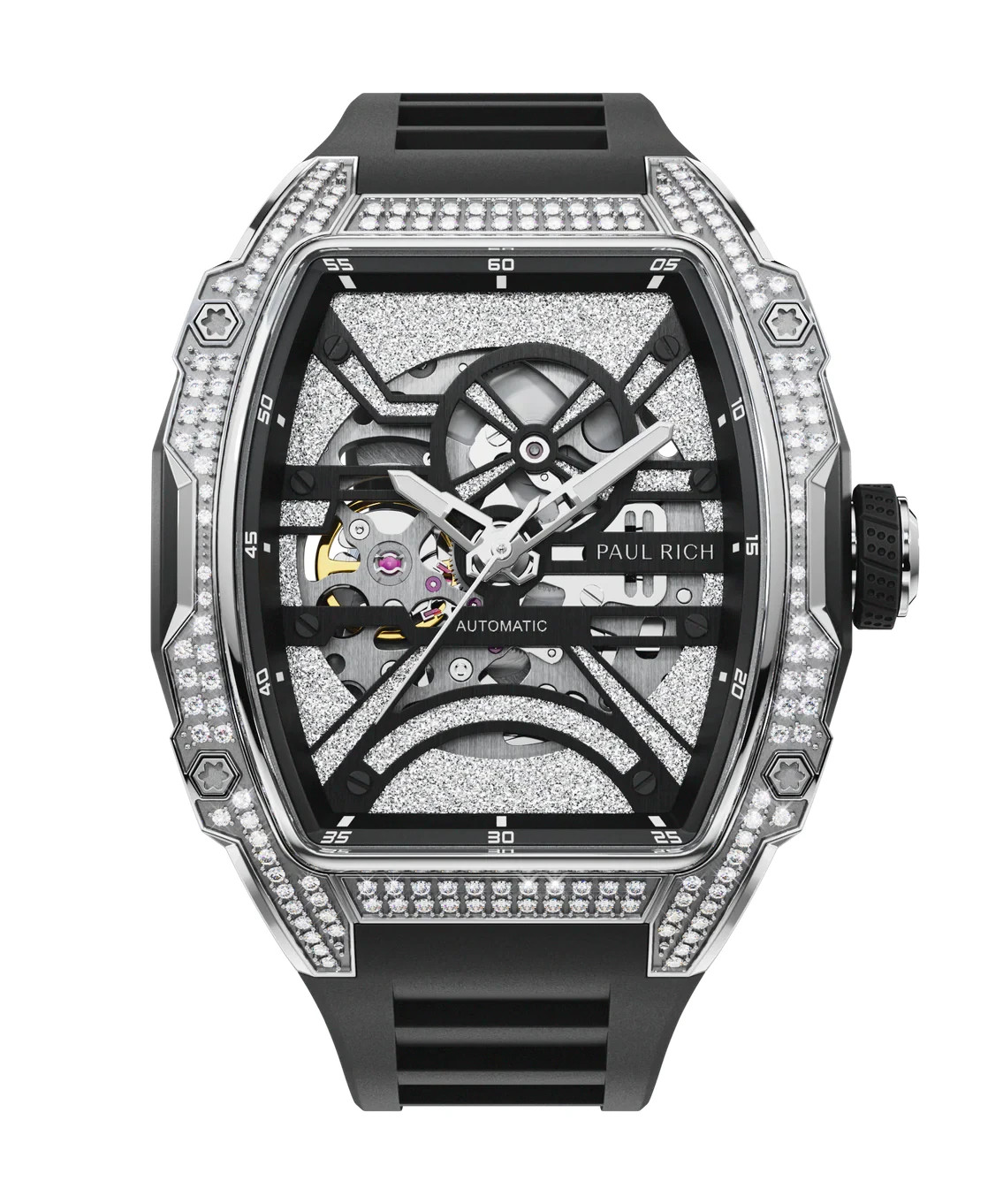 Paul Rich Diamond Astro Skeleton Abyss Silver Watch New Sealed Box