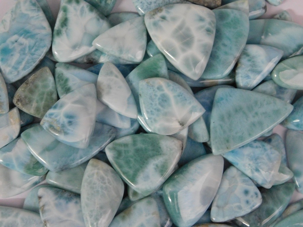Natural Larimar cabochon Loose gemstones Jewelry Making Wholesale Lot 71257