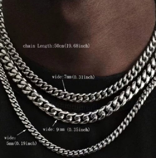 Stainless Steel Chain Necklace for Men Punk Neck Male Chains Jewelry Accessories