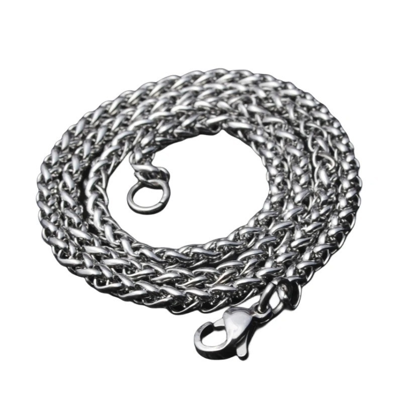 316L Stainless Steel Rope Chain Necklace Men Silver Black Gold 3/4/5/6/8MM