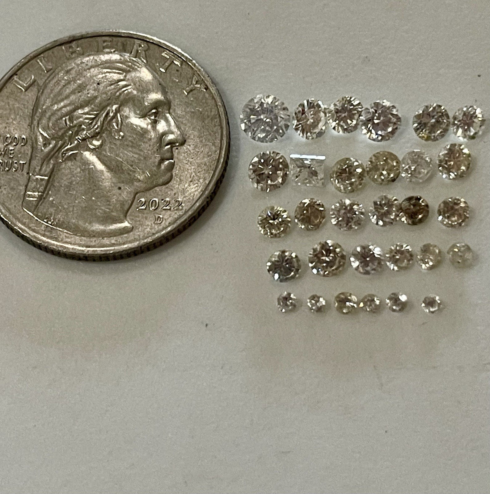 Lot of 30 Loose Diamonds – All Removed From 10k 14k 18k Scrap Gold Jewelry
