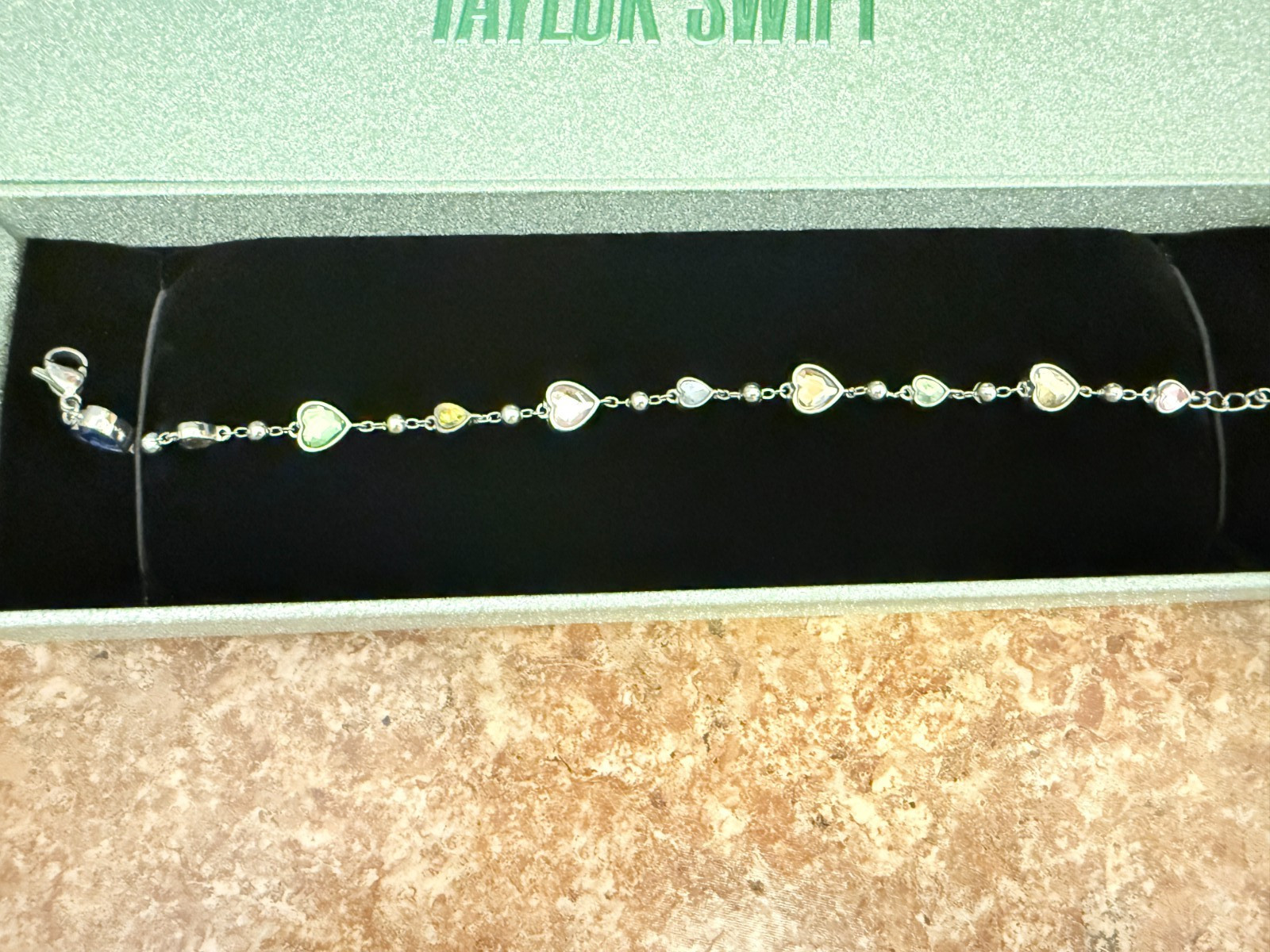 Taylor Swift Lover Album Heart Crystal Bracelet with Clasp Summer Collection NEW
